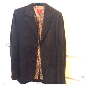 Cole Hann-men’s suede blazer. Dark Brown in Med